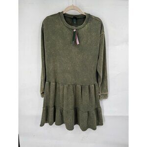 Wild Fable Sweater dress Women Small Green Faded Distressed Color Grunge NEW
